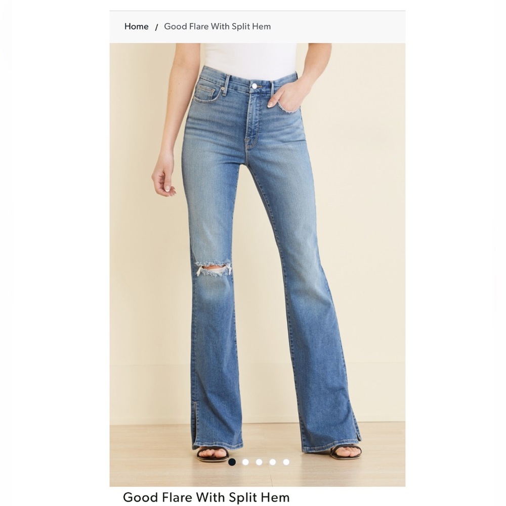 Good American Good Flare with Split Hem Jeans Size 0/25